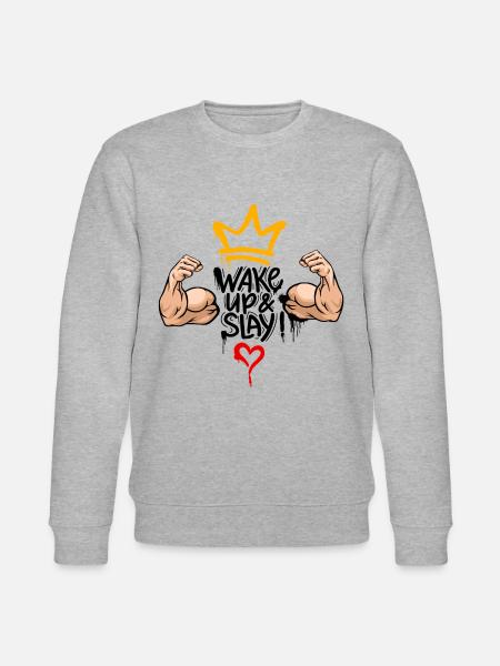 Wake Up & Slay - Stanley/Stella Unisex Bio-Sweatshirt CHANGER - Grau meliert