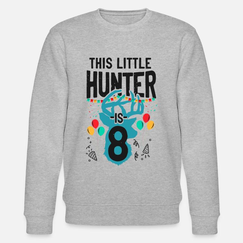 Buck Deer Hunting Hunter Kid - Stanley/Stella Unisex Bio-Sweatshirt CHANGER - Grau meliert