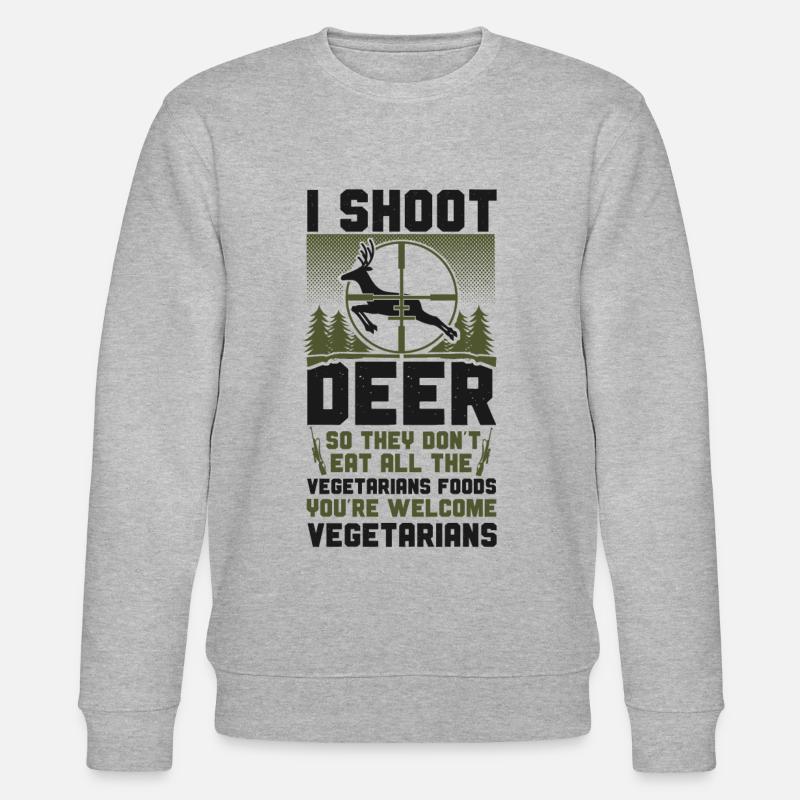 Buck Deer Hunting Hunter - Stanley/Stella Unisex Bio-Sweatshirt CHANGER  - Grau meliert