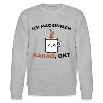 Kakao Getränk Schokolade Tasse - Stanley/Stella Unisex Bio-Sweatshirt CHANGER  - Grau meliert - Vorne - Nik (191cm) & Marisol (170cm)