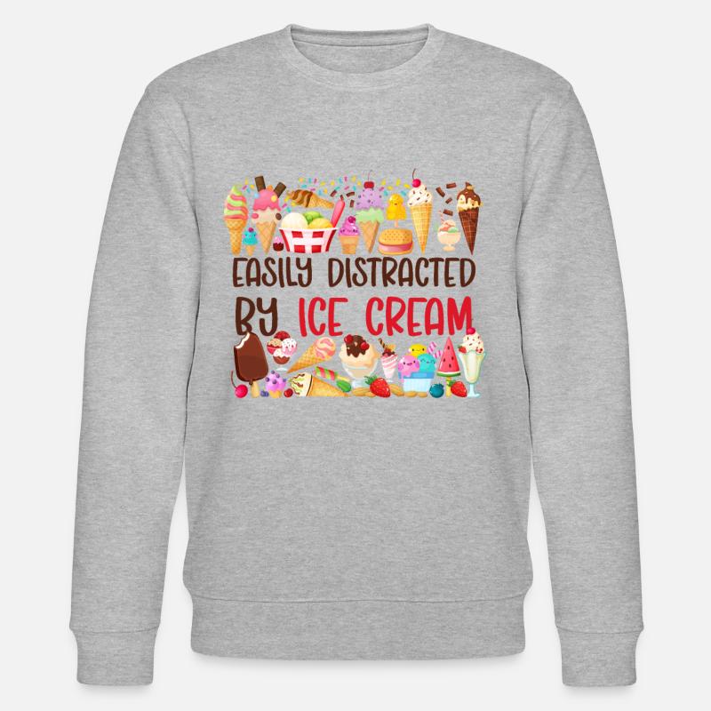 Ice Cream Cone Popsicle Easily - Stanley/Stella Unisex Bio-Sweatshirt CHANGER  - Grau meliert
