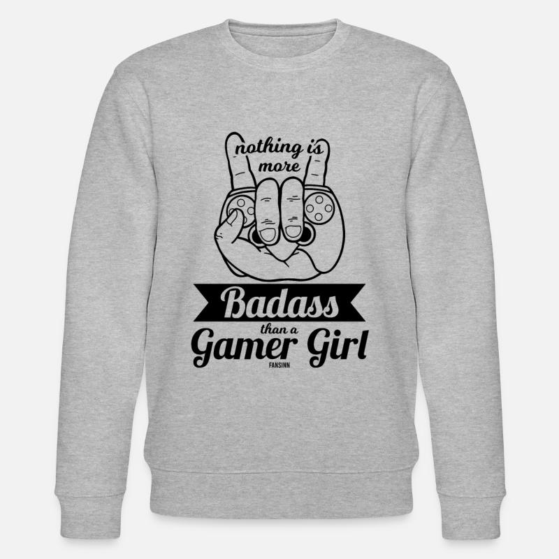 knallhartes Zocker Mädchen - Stanley/Stella Unisex Bio-Sweatshirt CHANGER  - Grau meliert