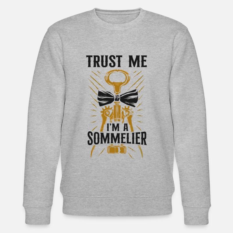 Sommelier Wine Drinking Tasting - Stanley/Stella CHANGER Unisex Organic Sweatshirt - heather grey