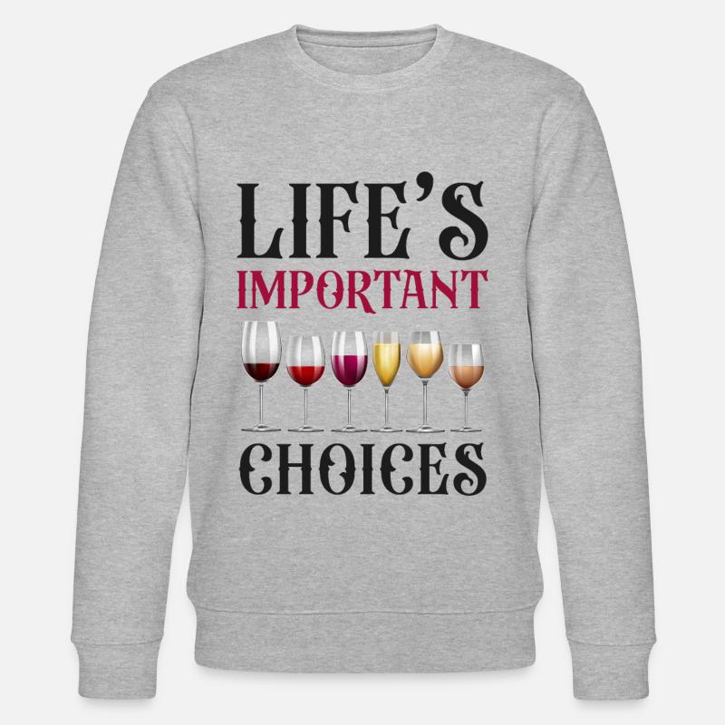 Sommelier Wine Drinking Tasting - Stanley/Stella Unisex Bio-Sweatshirt CHANGER  - Grau meliert