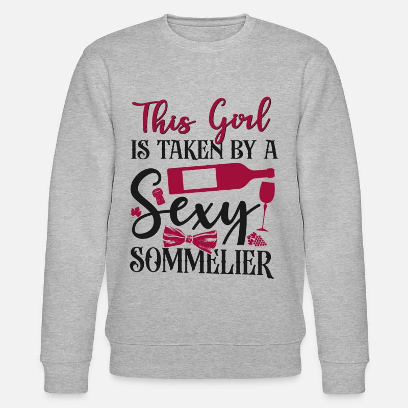 Sommelier Wine Drinking Tasting - Stanley/Stella CHANGER Unisex Organic Sweatshirt - heather grey