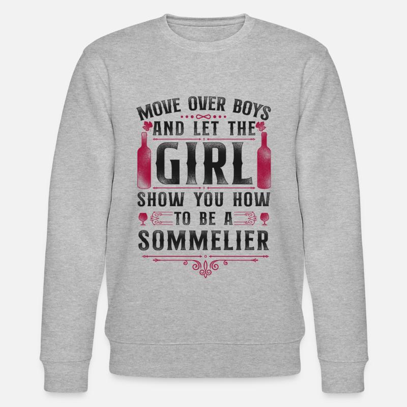 Sommelier Wine Drinking Tasting - Stanley/Stella CHANGER Unisex Organic Sweatshirt - heather grey