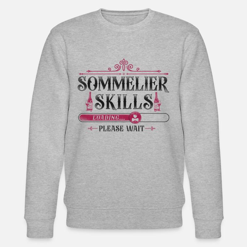 Sommelier Wine Drinking Tasting - Stanley/Stella CHANGER Unisex Organic Sweatshirt - heather grey