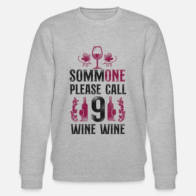Sommelier Wine Drinking Tasting - Stanley/Stella Unisex Bio-Sweatshirt CHANGER  - Grau meliert