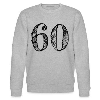 60 ans Numéro 60 Anniversaire d’anniversaire - Sweat bio CHANGER Stanley/Stella Unisexe - gris chiné - Devant - Nik (191cm) & Marisol (170cm)