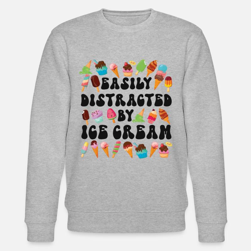 Ice Cream Cone Popsicle Easily - Stanley/Stella Unisex Bio-Sweatshirt CHANGER  - Grau meliert