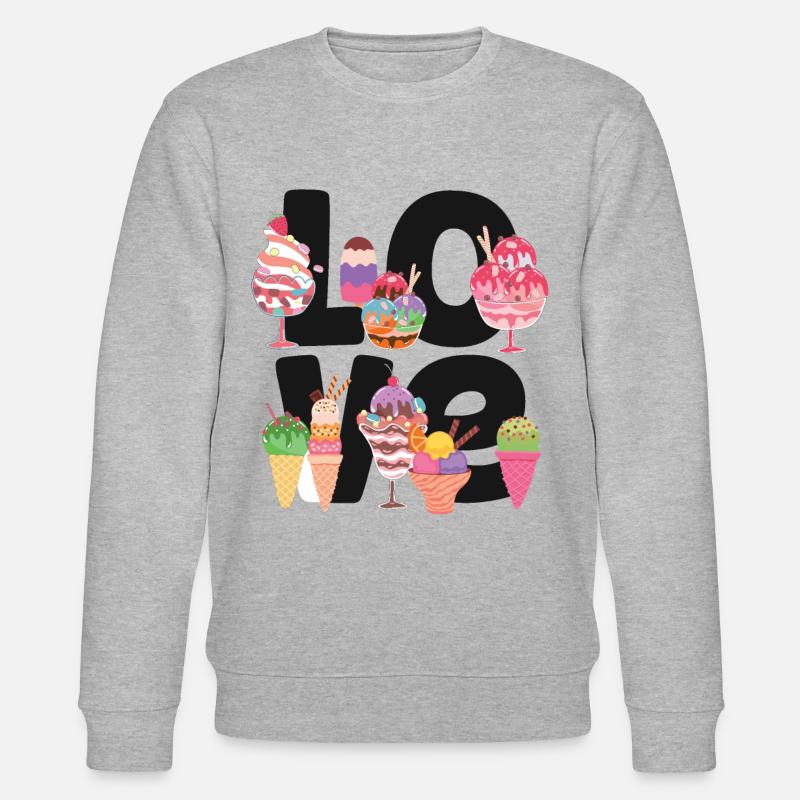 Ice Cream Cone Popsicle Amour - Sweat bio CHANGER Stanley/Stella Unisexe - gris chiné