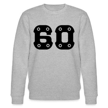 Numéro 60 ans d’anniversaire Félicitations - Sweat bio CHANGER Stanley/Stella Unisexe - gris chiné - Devant - Nik (191cm) & Marisol (170cm)