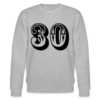 30 ans Numéro 30 Anniversaire - Sweat bio CHANGER Stanley/Stella Unisexe - gris chiné - Devant - Nik (191cm) & Marisol (170cm)