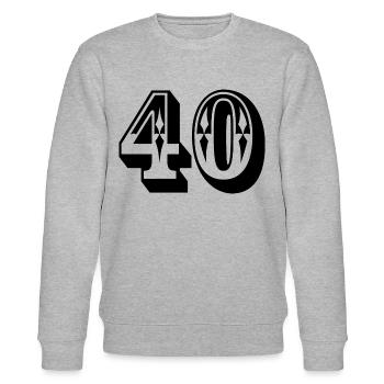 40 ans Numéro 40 Anniversaire - Sweat bio CHANGER Stanley/Stella Unisexe - gris chiné - Devant - Nik (191cm) & Marisol (170cm)