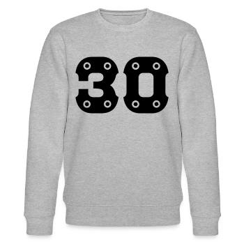 Zahl 30 Jahre Geburtstag Glückwunsch - Stanley/Stella Unisex Bio-Sweatshirt CHANGER  - Grau meliert - Vorne - Nik (191cm) & Marisol (170cm)