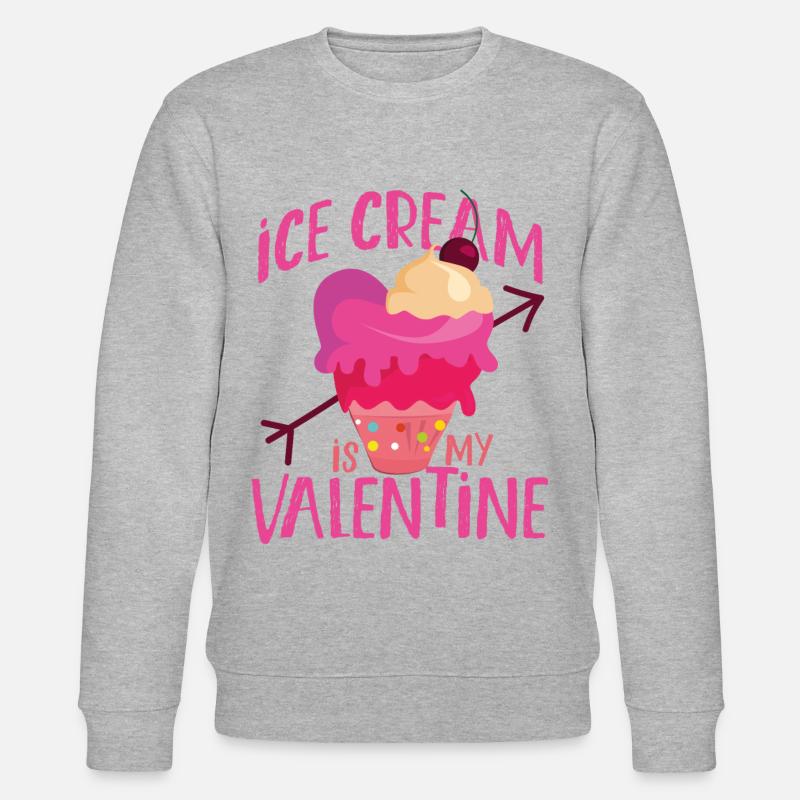 Crème glacée Valentines Day Coeur - Sweat bio CHANGER Stanley/Stella Unisexe - gris chiné