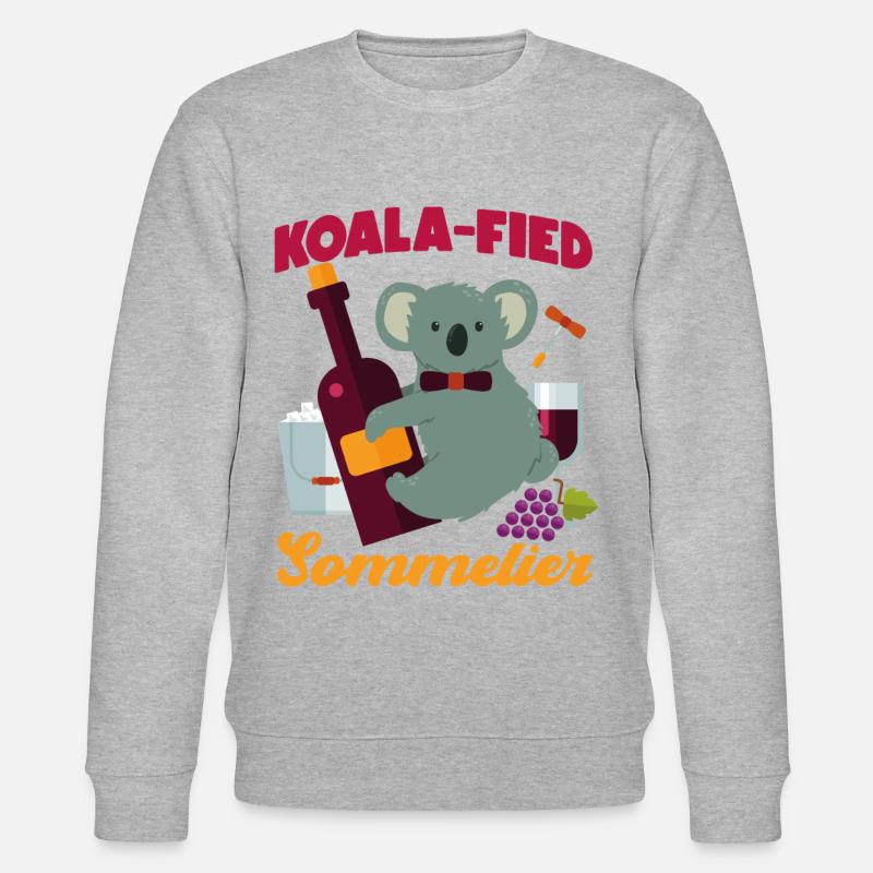 Sommelier Wine Drinking Tasting - Stanley/Stella CHANGER Unisex Organic Sweatshirt - heather grey