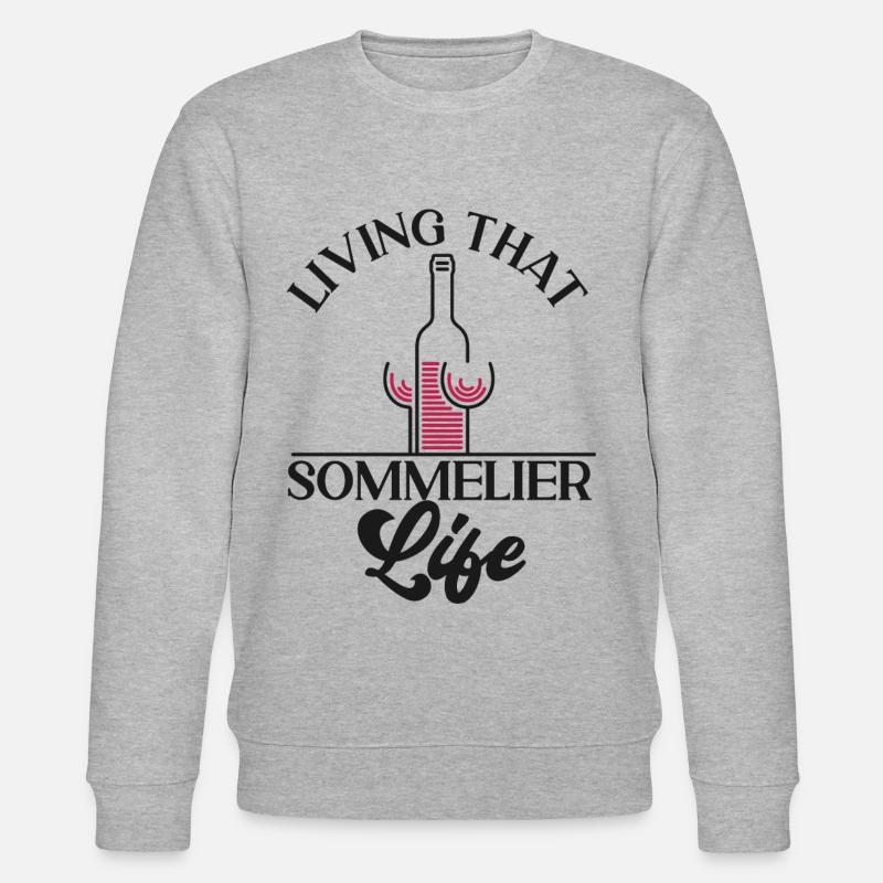 Sommelier Wine Drinking Tasting - Stanley/Stella Unisex Bio-Sweatshirt CHANGER  - Grau meliert