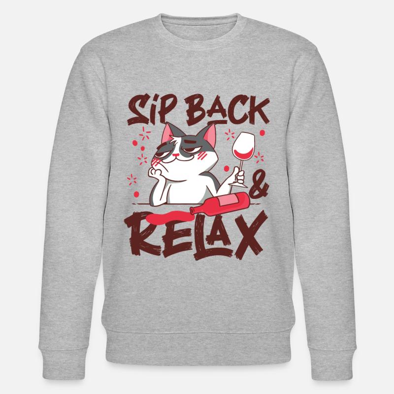 Sommelier Wine Drinking Tasting - Stanley/Stella Unisex Bio-Sweatshirt CHANGER  - Grau meliert