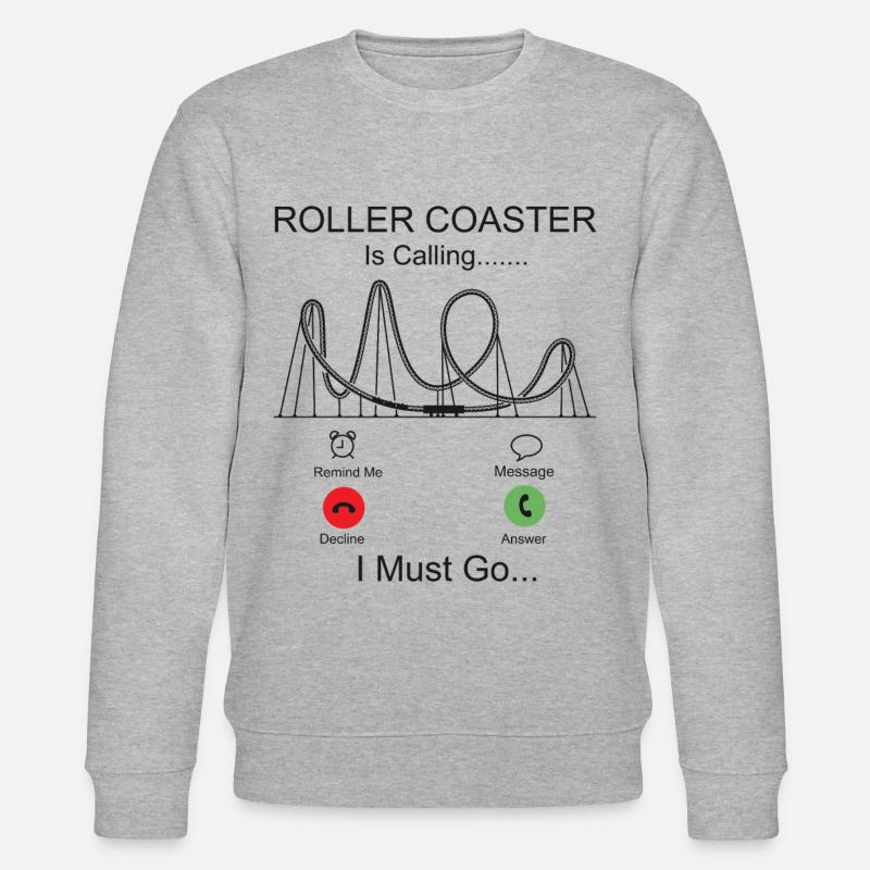 Roller Coaster Phone Display - Stanley/Stella CHANGER Unisex Organic Sweatshirt - heather grey