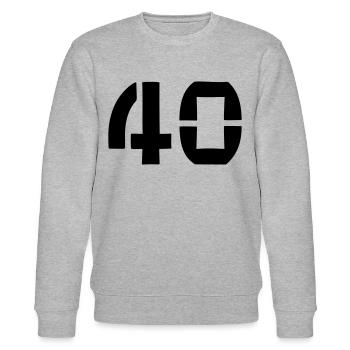 40 - Numéro - Anniversaire - Sweat bio CHANGER Stanley/Stella Unisexe - gris chiné - Devant - Nik (191cm) & Marisol (170cm)
