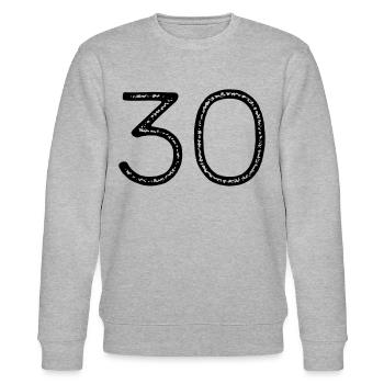 30 - Number - Birthday - Stanley/Stella CHANGER Unisex Organic Sweatshirt - heather grey - Front - Nik (191cm) & Marisol (170cm)