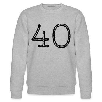 40 - Numéro - Anniversaire - Sweat bio CHANGER Stanley/Stella Unisexe - gris chiné - Devant - Nik (191cm) & Marisol (170cm)