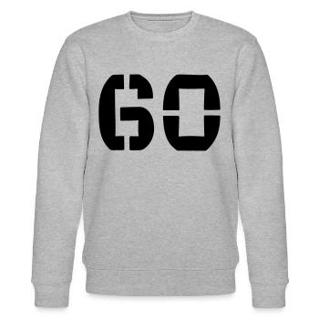 60 - Number - Birthday - Stanley/Stella CHANGER Unisex Organic Sweatshirt - heather grey - Front - Nik (191cm) & Marisol (170cm)