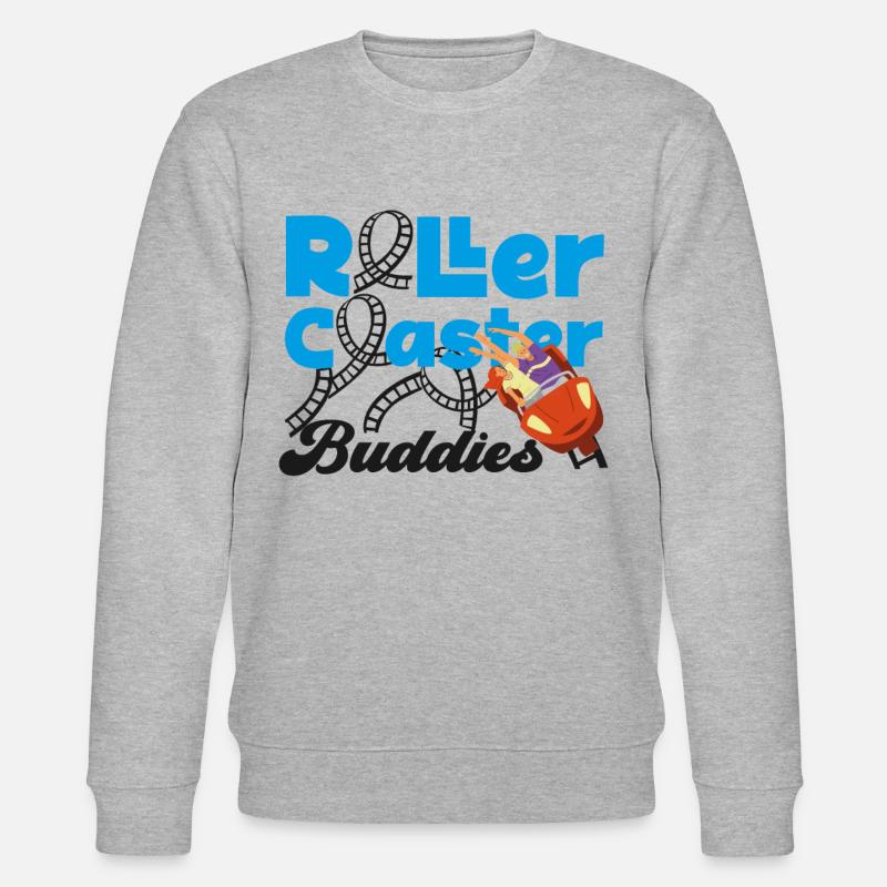 Roller Coaster Friends Besties - Stanley/Stella Unisex Bio-Sweatshirt CHANGER  - Grau meliert