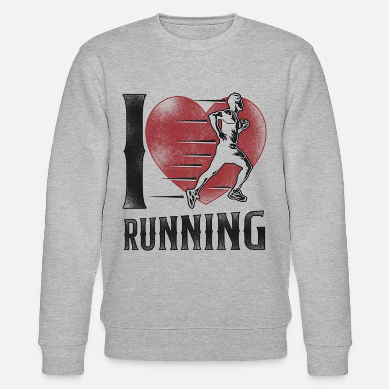 Running Runner Semi-Marathon Coeur - Sweat bio CHANGER Stanley/Stella Unisexe - gris chiné