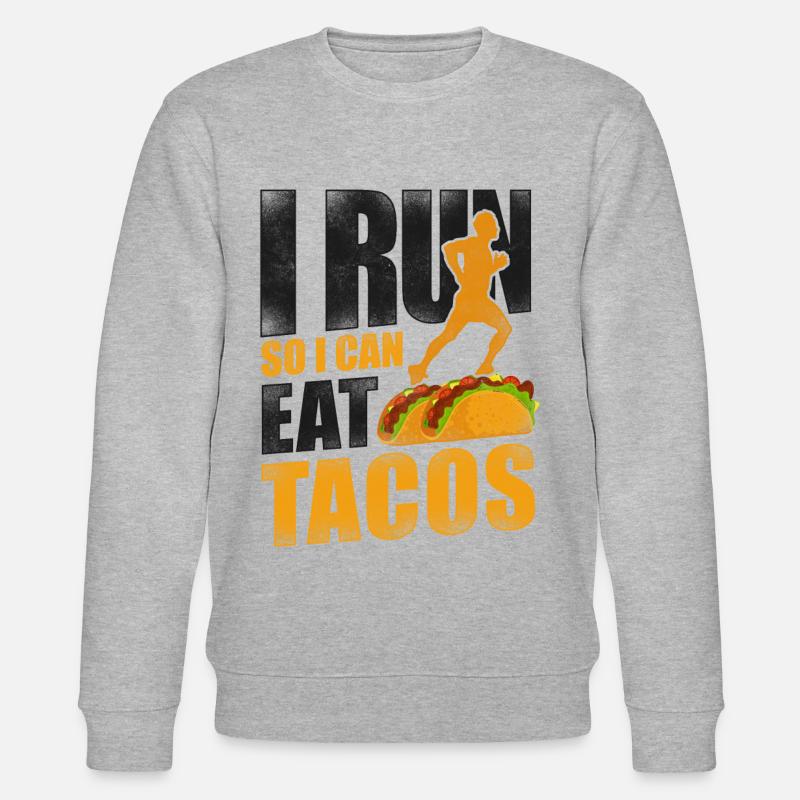 Running Runner Half Marathon Taco - Stanley/Stella Unisex Bio-Sweatshirt CHANGER  - Grau meliert