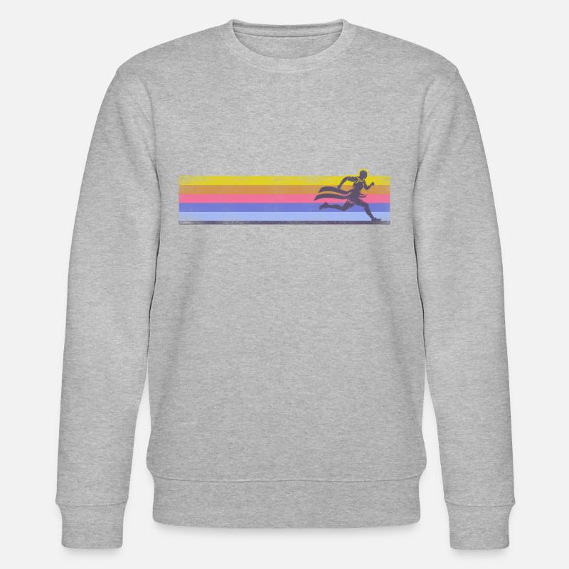 Running Runner Semi-Marathon Rétro - Sweat bio CHANGER Stanley/Stella Unisexe - gris chiné