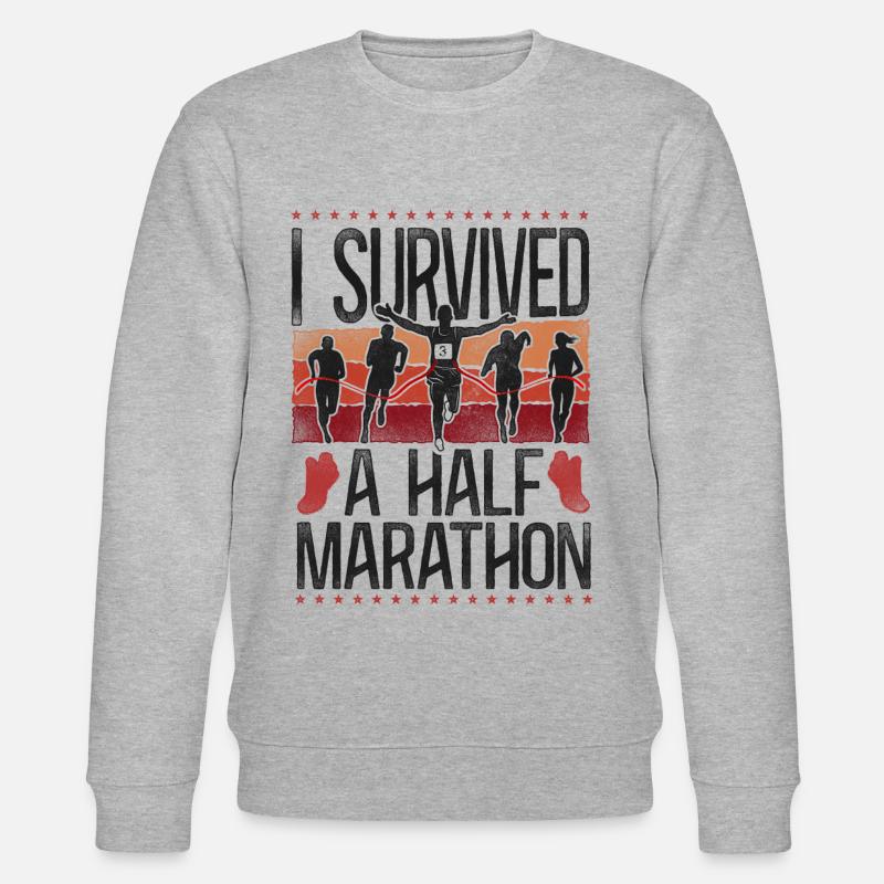 Running Runner Half Marathon - Stanley/Stella CHANGER Unisex Organic Sweatshirt - heather grey