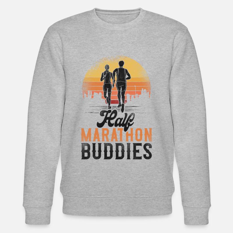 Running Runner Half Marathon - Stanley/Stella Unisex Bio-Sweatshirt CHANGER  - Grau meliert