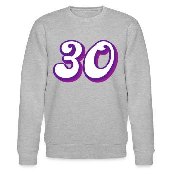 30 ans d’anniversaire Félicitations - Sweat bio CHANGER Stanley/Stella Unisexe - gris chiné - Devant - Nik (191cm) & Marisol (170cm)