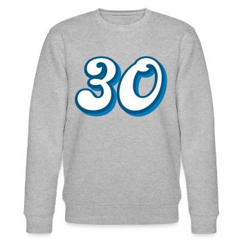 30 ans d’anniversaire Félicitations - Sweat bio CHANGER Stanley/Stella Unisexe - gris chiné - Devant - Nik (191cm) & Marisol (170cm)