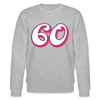 Félicitations d’anniversaire de 60 ans - Sweat bio CHANGER Stanley/Stella Unisexe - gris chiné - Devant - Nik (191cm) & Marisol (170cm)