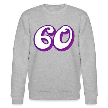 Félicitations d’anniversaire de 60 ans - Sweat bio CHANGER Stanley/Stella Unisexe - gris chiné - Devant - Nik (191cm) & Marisol (170cm)