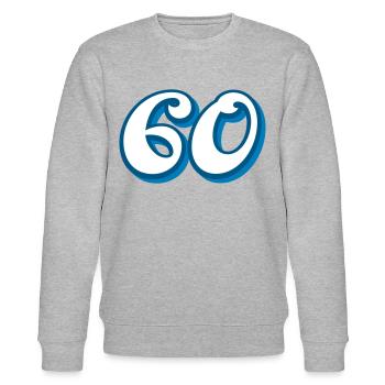 Félicitations d’anniversaire de 60 ans - Sweat bio CHANGER Stanley/Stella Unisexe - gris chiné - Devant - Nik (191cm) & Marisol (170cm)
