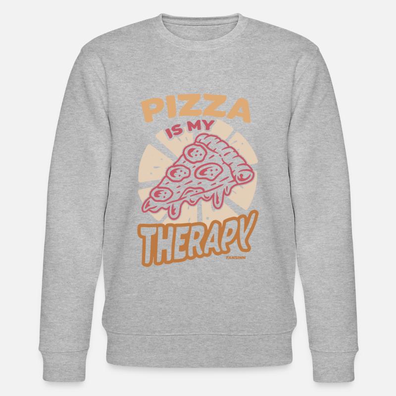 Pizza Is My Therapy - Stanley/Stella Unisex Bio-Sweatshirt CHANGER - Grau meliert