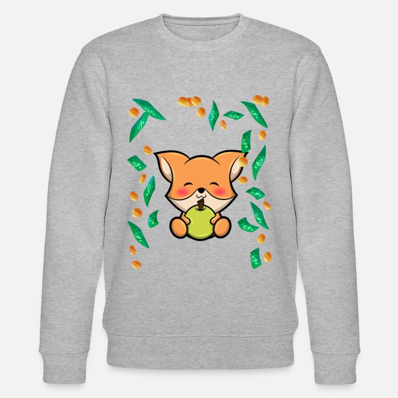 Fuchs Wald Tier Geldregen - Stanley/Stella Unisex Bio-Sweatshirt CHANGER  - Grau meliert