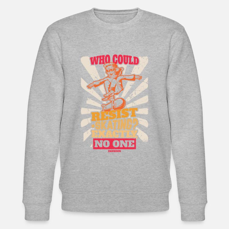 cooles Skateboard Design - Stanley/Stella Unisex Bio-Sweatshirt CHANGER  - Grau meliert