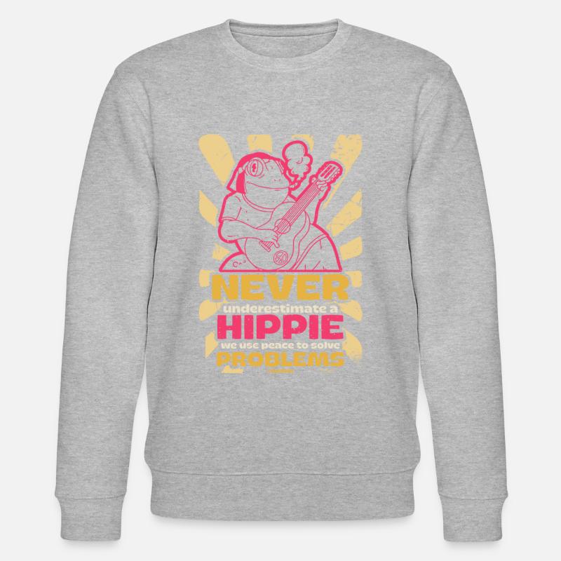 Peace solves all problems Hippie - Stanley/Stella CHANGER Unisex Organic Sweatshirt - heather grey
