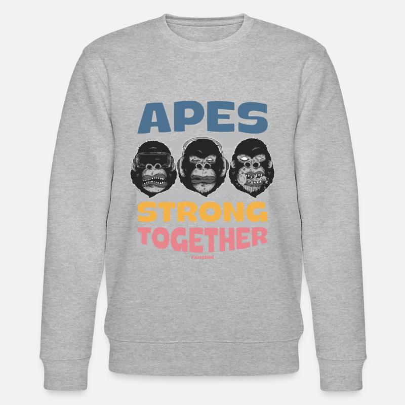 Singes forts ensemble - Sweat bio CHANGER Stanley/Stella Unisexe - gris chiné