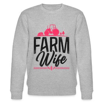 Farming Farmer Wife Tractor - Stanley/Stella CHANGER Unisex Organic Sweatshirt - heather grey - Front - Nik (191cm) & Marisol (170cm)