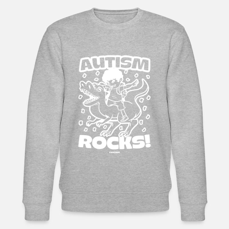 Syndrome d’Asperger Autisme T-Rex Dino - Sweat bio CHANGER Stanley/Stella Unisexe - gris chiné