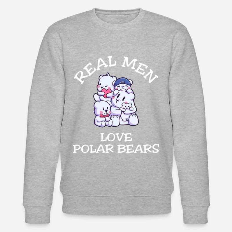 Real Men Love Polar Bears - Stanley/Stella Unisex Bio-Sweatshirt CHANGER - Grau meliert