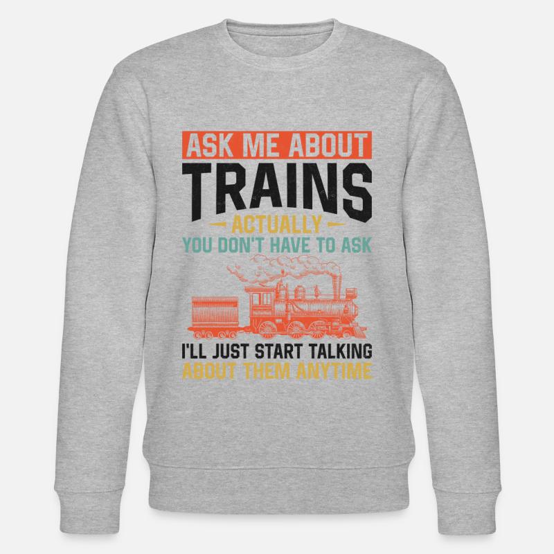Steam Train Driver Trainspotting - Stanley/Stella Unisex Bio-Sweatshirt CHANGER  - Grau meliert