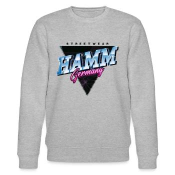 Hamm Germany City Skyline Vintage Retro - Stanley/Stella CHANGER Unisex Organic Sweatshirt - heather grey - Front - Nik (191cm) & Marisol (170cm)