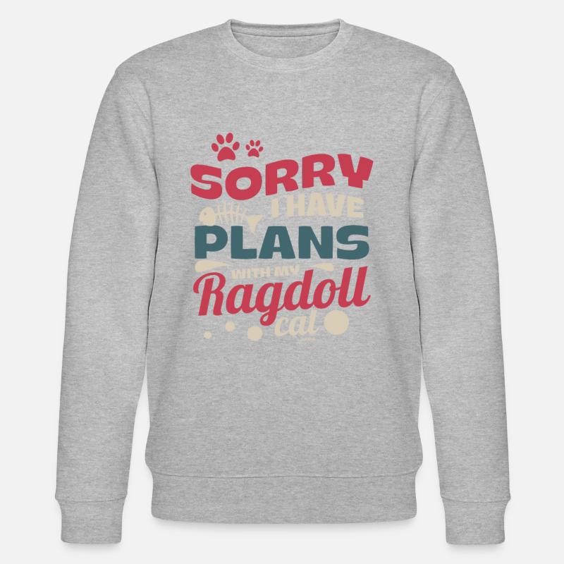 Ragdoll-Katze Katzenrasse Spruch - Stanley/Stella Unisex Bio-Sweatshirt CHANGER  - Grau meliert